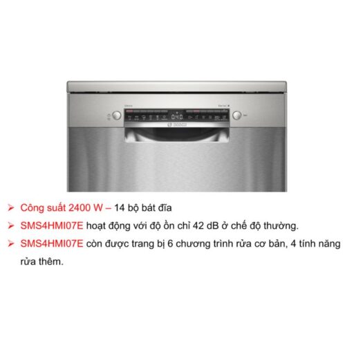 Máy rửa bát độc lập Bosch SMS4HMI07E serie 4 3 bang dieu khien may rua bat doc lap bosch sms4hmi07e serie 4